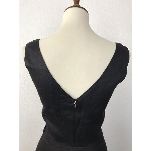 Rinascimento Dress Fit Flare Tank Tulle Linen Black FLAWS - Picture 10 of 12